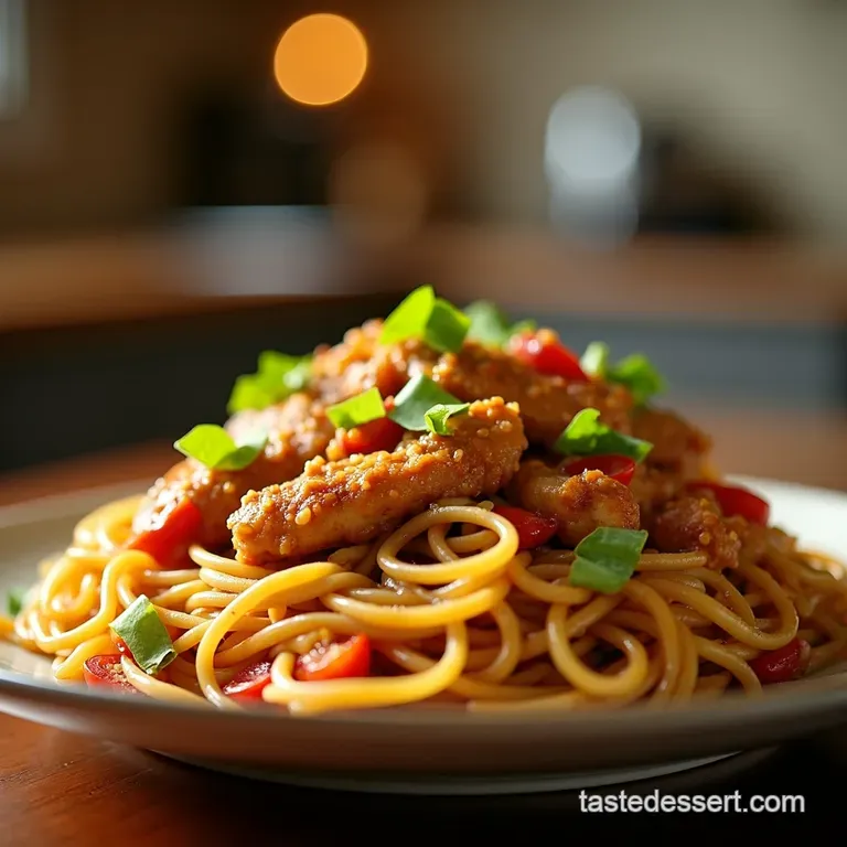 Speedy Weeknight Chicken Lo Mein Better than Takeout presentation