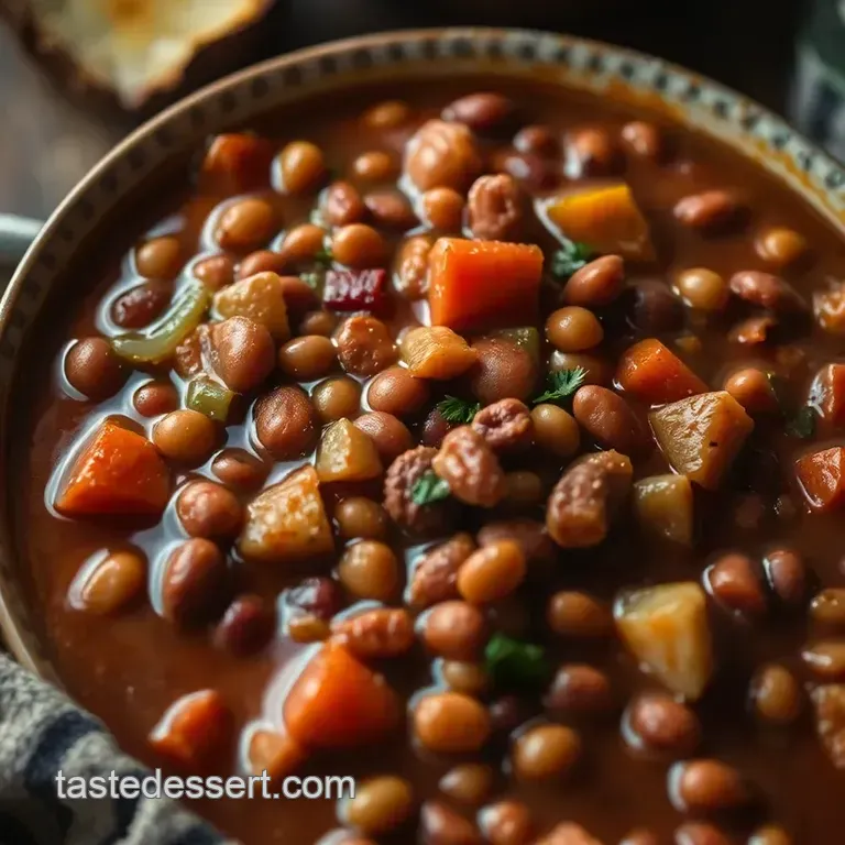 Spiced Anasazi Bean Stew presentation