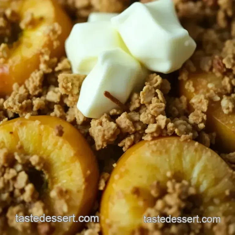 Spiced Baked Apples with Crumble Topping presentation
