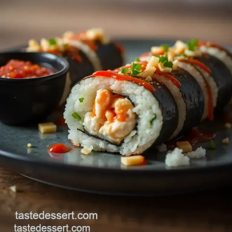Spicy Crab Roll Delight presentation