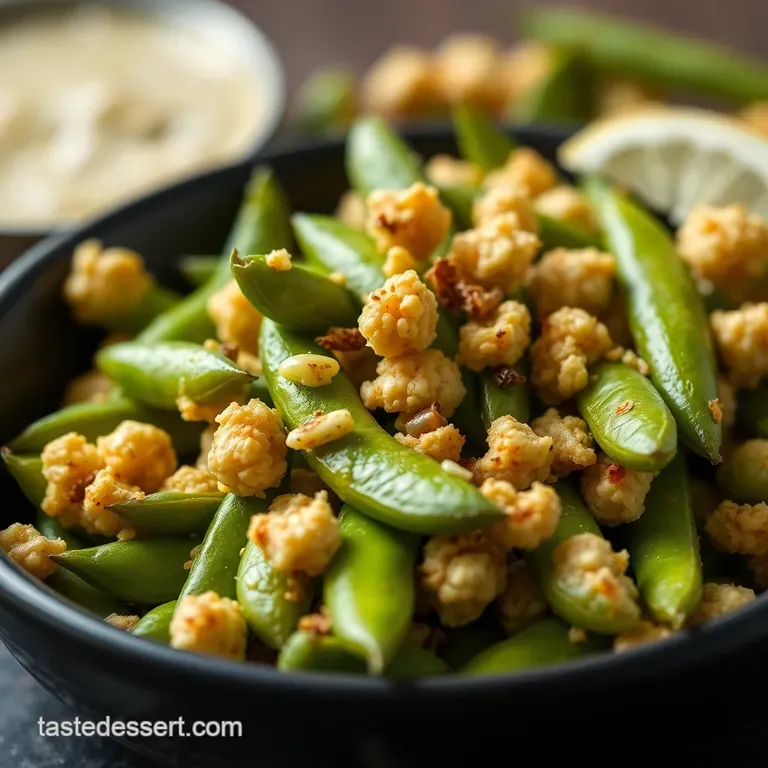 Spicy Garlic Edamame " Popcorn" Snack presentation