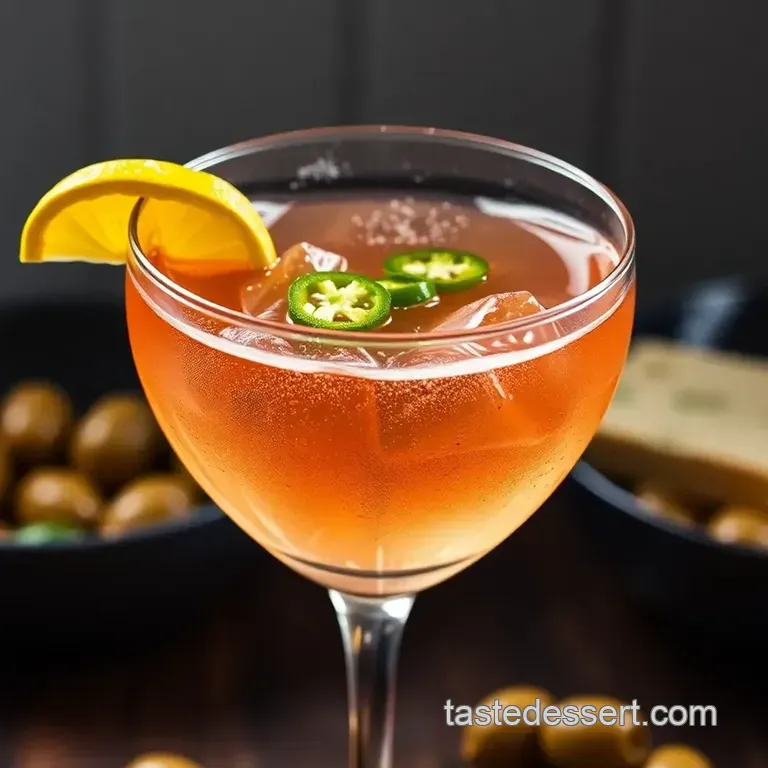 Spicy & Savory Hot and Dirty Martini presentation
