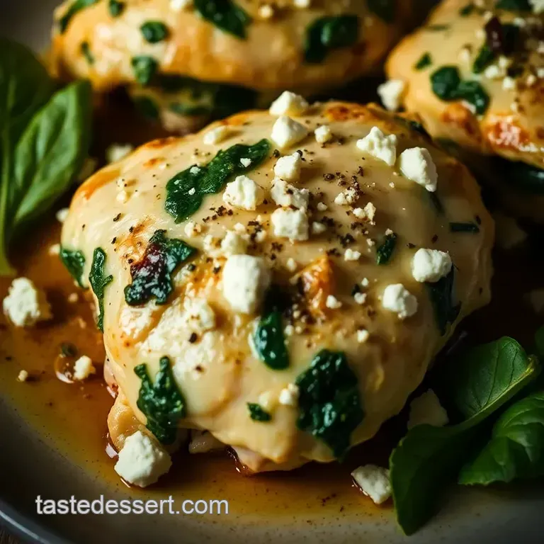 Spinach & Feta Stuffed Chicken Breasts presentation