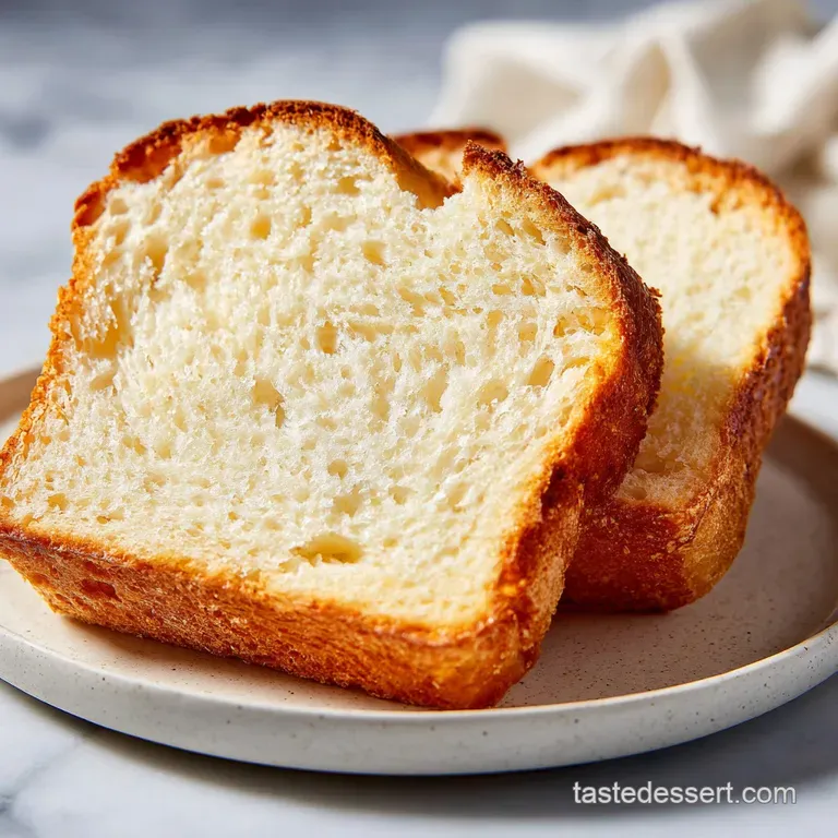 Slices of fluffy, white gluten-free bread with a slightly chewy crust, arranged artfully on a linen-covered table.