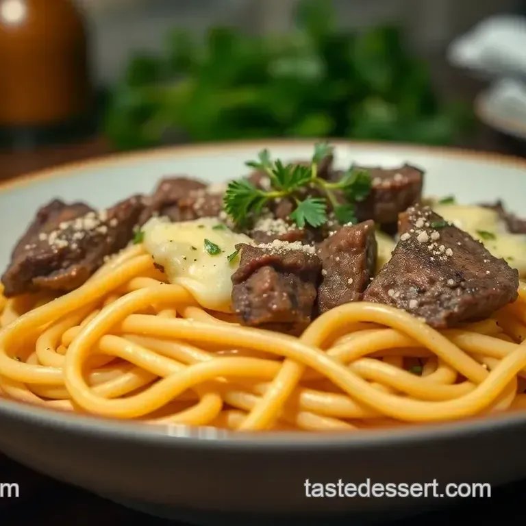 Steakhouse Style Pasta with Garlic Butter Sauce
