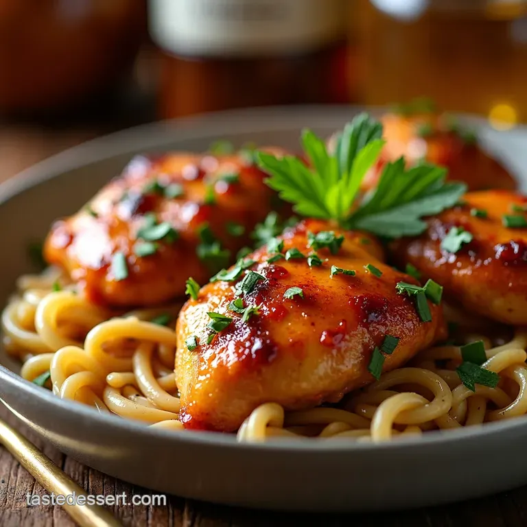 Slow Cooker Sticky Honey Garlic Chicken Thighs the Setandforget Flavour Bomb presentation