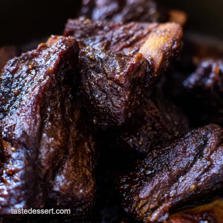 Sticky & Spicy Boneless Beef Ribs (Slow Cooker/Oven) presentation