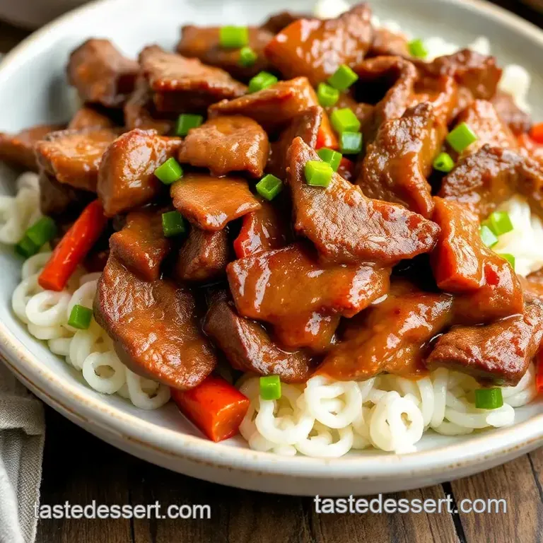 Sizzling Beef Stir-Fry with Fiery Vermenchilli Sauce presentation