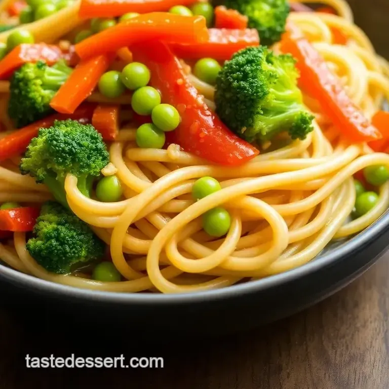Stir-Fry Edamame Bean Noodles: Quick & Healthy Delight presentation