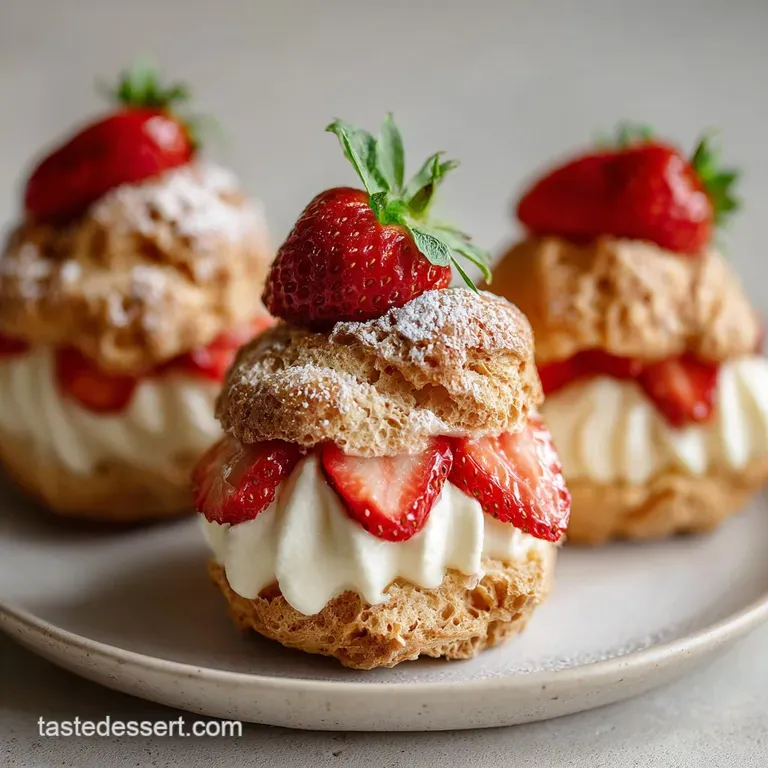 Strawberry Cream Puffs: Velvety Filling