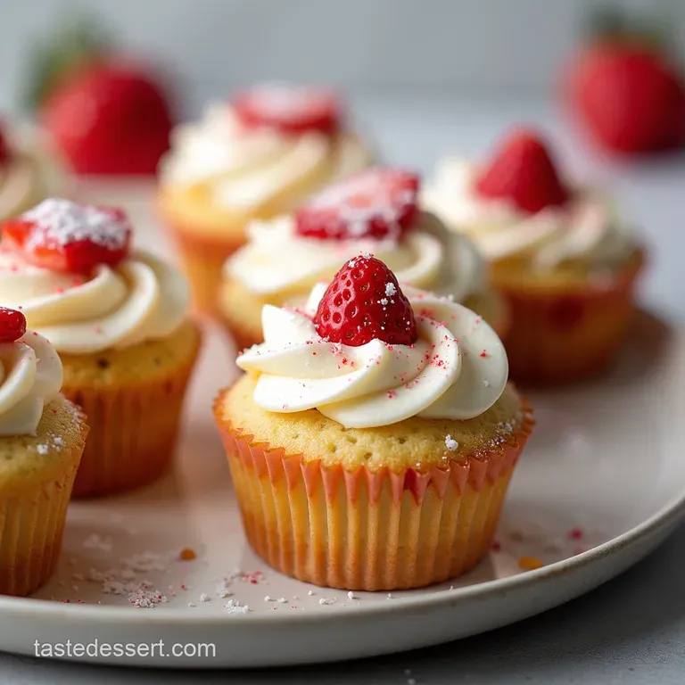 The Perfect Picnic Pouch Strawberry Shortcake Cupcakes with Cream Cheese Frosting