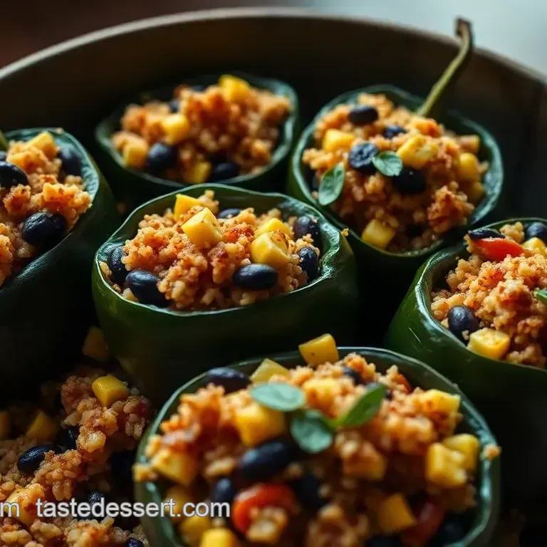 Irresistible Stuffed Pasilla Peppers with Quinoa & Black Beans