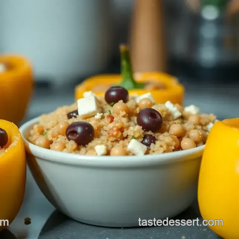 Stuffed Yellow Peppers with Quinoa and Mediterranean Flavours