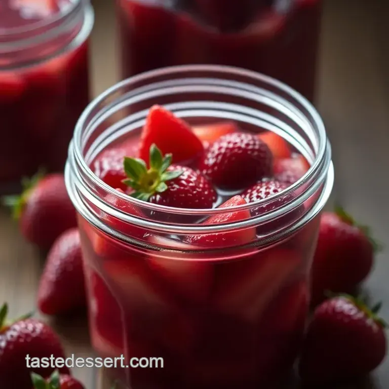 Summer in a Jar: Homemade Strawberry Syrup presentation