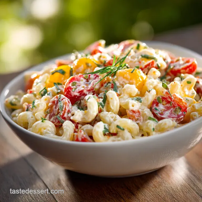 Summer Macaroni Salad with Tomatoes the Creamiest Tangiest Version Ever presentation