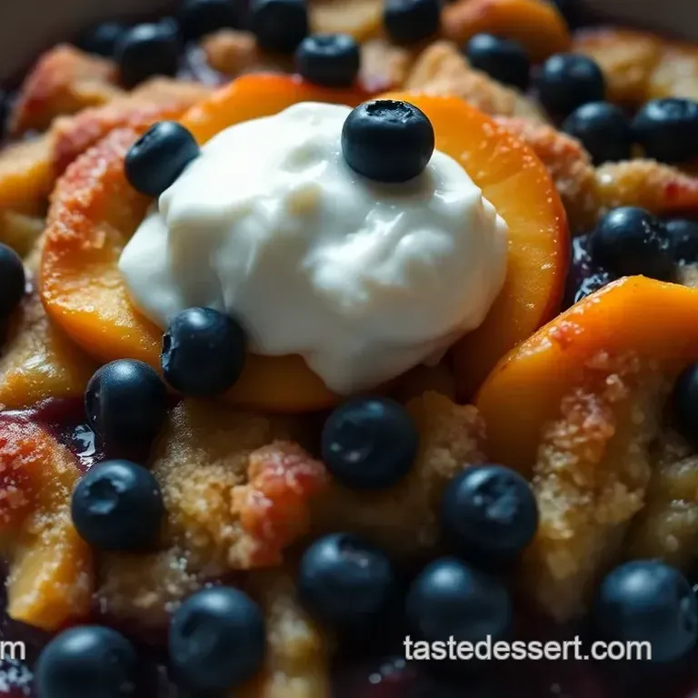 Sun-Kissed Peach Blueberry Cobbler Delight