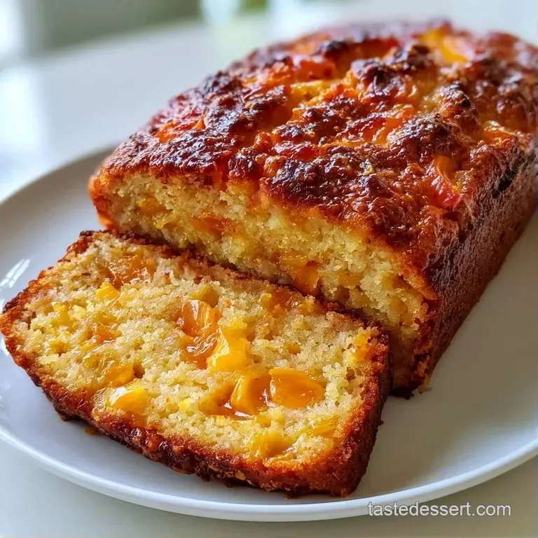Thick slices of moist golden cake on a white ceramic plate, drizzled with a translucent sugary glaze.