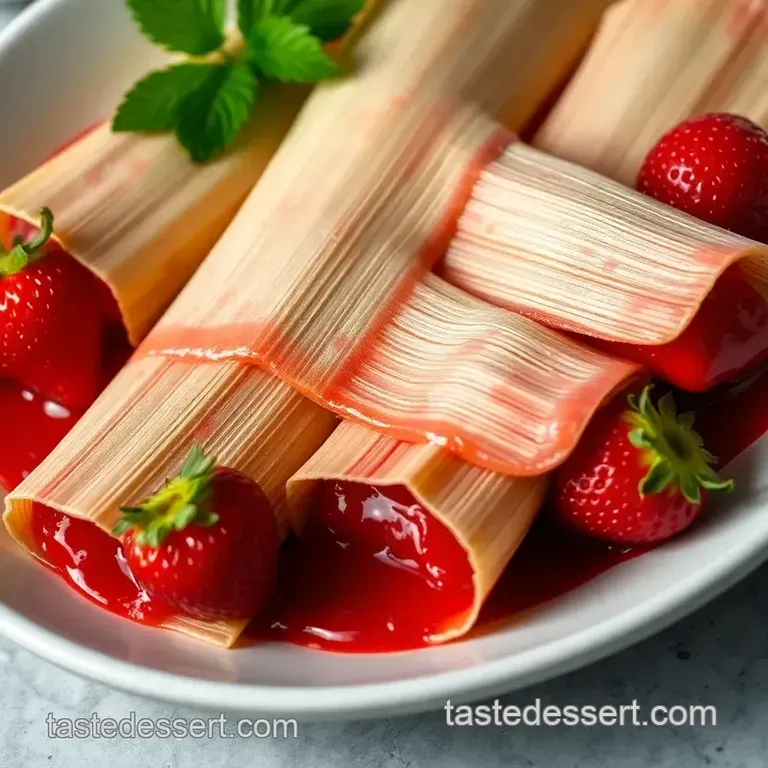 Sweet Strawberry Tamales with a Creamy Twist presentation