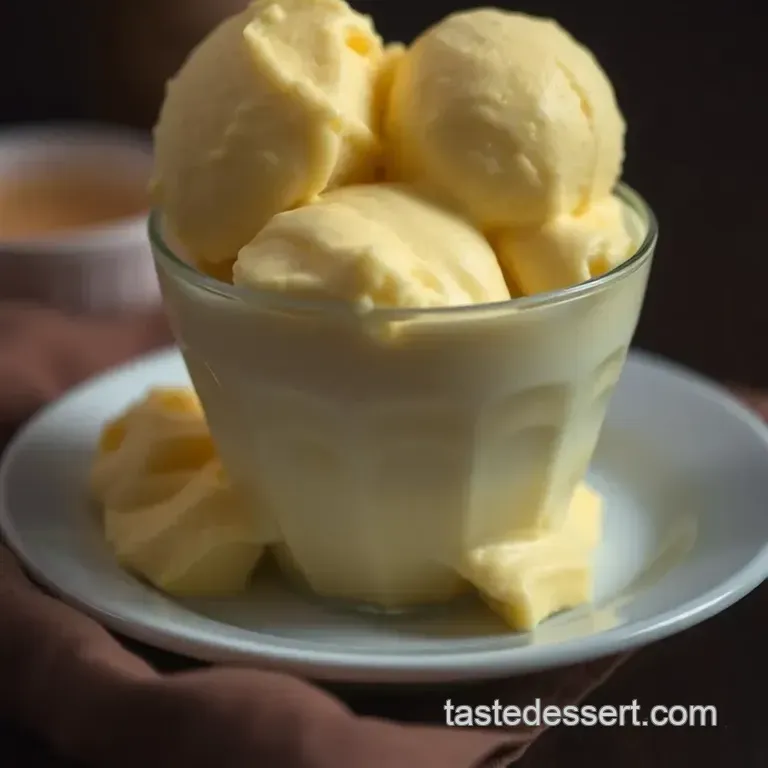 Tangy and Sweet Mustard Ice Cream presentation