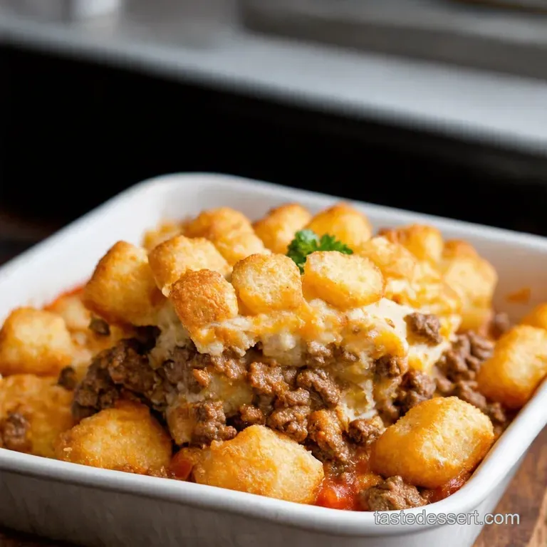 Tater Tot Hotdish Comfort Food Classic presentation