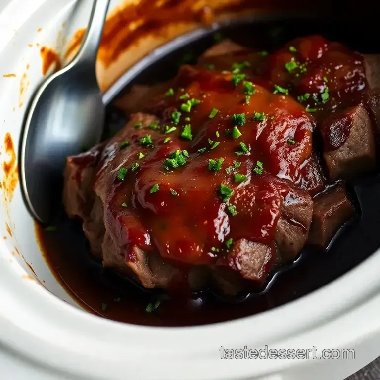 Tender London Broil in a Crock Pot presentation