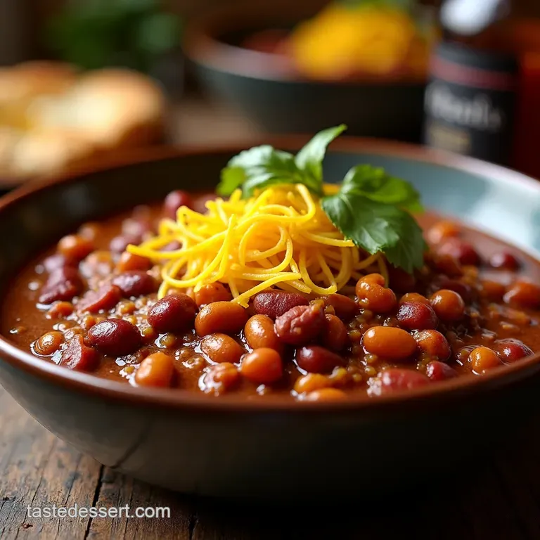 The Proper Pub Lunch Deeply Flavoured ThreeBean Chili Con Carne presentation