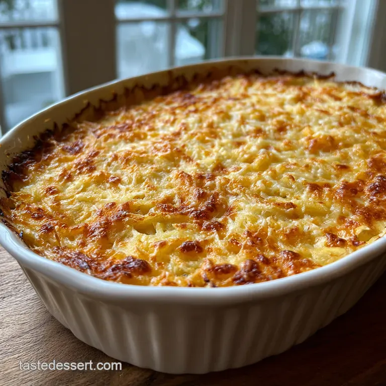 The Ultimate Creamy Cheesy Hash Brown Casserole presentation