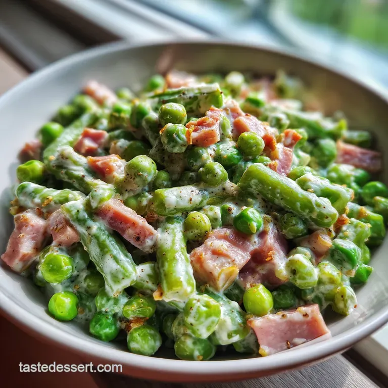 The Ultimate Creamy Garden Pea and Smoked Ham Salad presentation