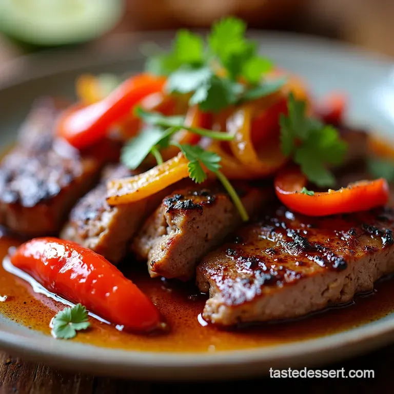 The Ultimate Sizzling Steak Fajitas Marinated Flank Steak with Charred Peppers Onions