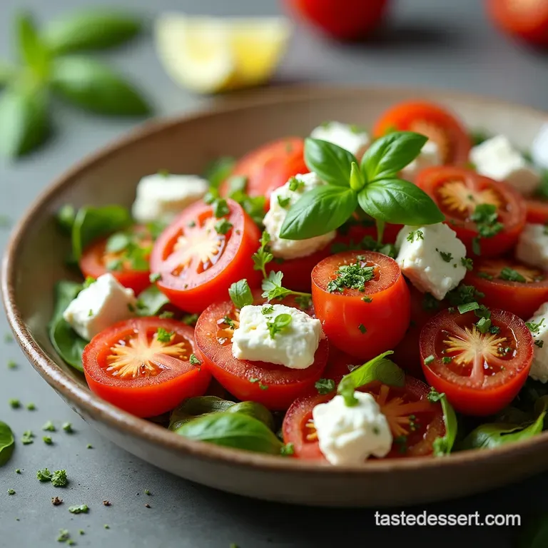 Heirloom Heaven Whipped Feta and Tomato Salad with Zesty Basil Vinaigrette