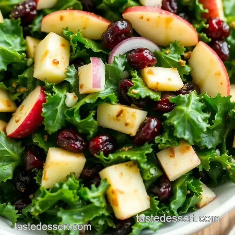 Tossed Kale Salad with Maple Dressing presentation