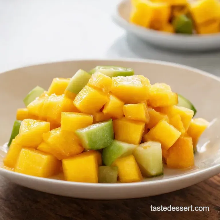 Tropical Sunshine Fruit Salad with Coconutlime Bliss presentation