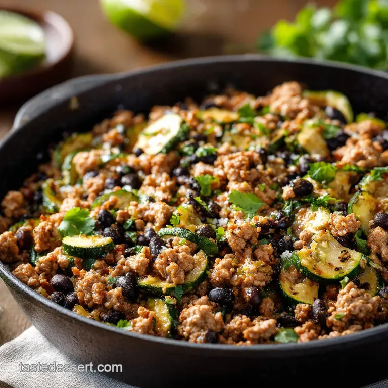 ground turkey black bean zucchini skillet one pan The Speedy Midweek Marvel