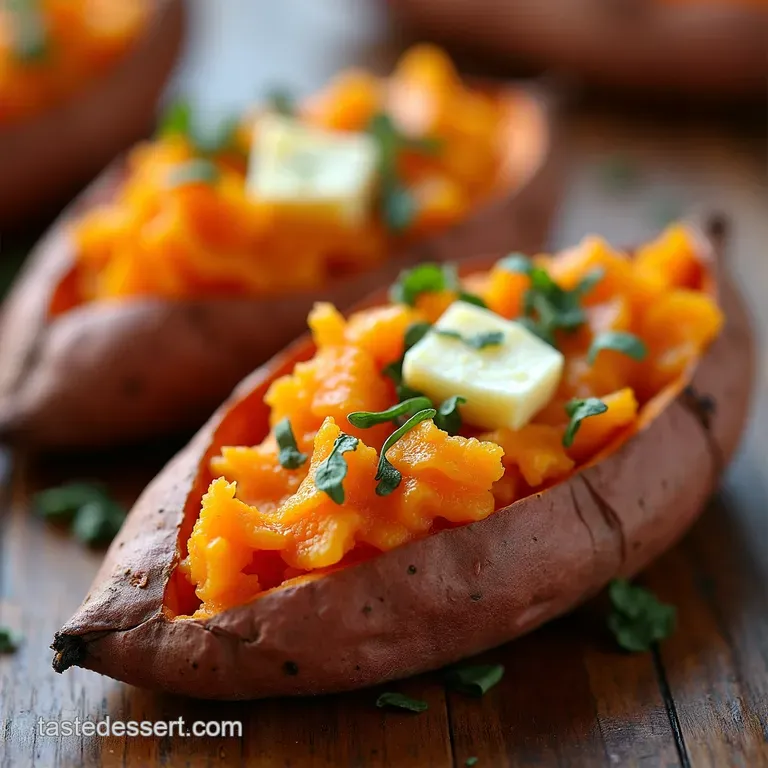 Twice Baked Sweet Potatoes with Brown Butter Sage presentation