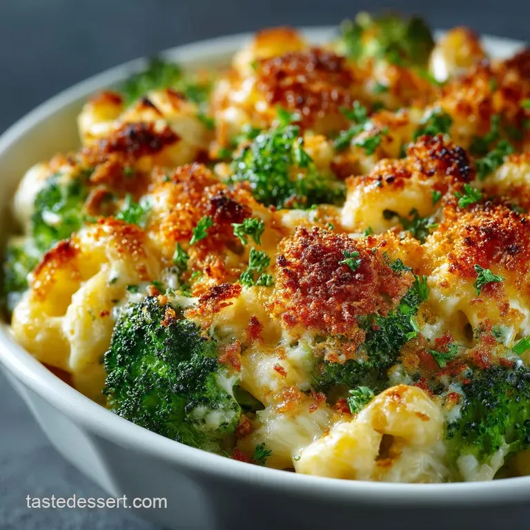 The Cheesy Green Giant Ultimate Baked Broccoli Macaroni and Cheese presentation