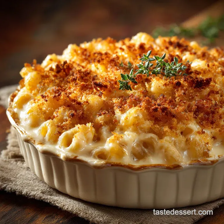 The Great British Baked Mac and Cheese a Proper Cheesy Hug presentation