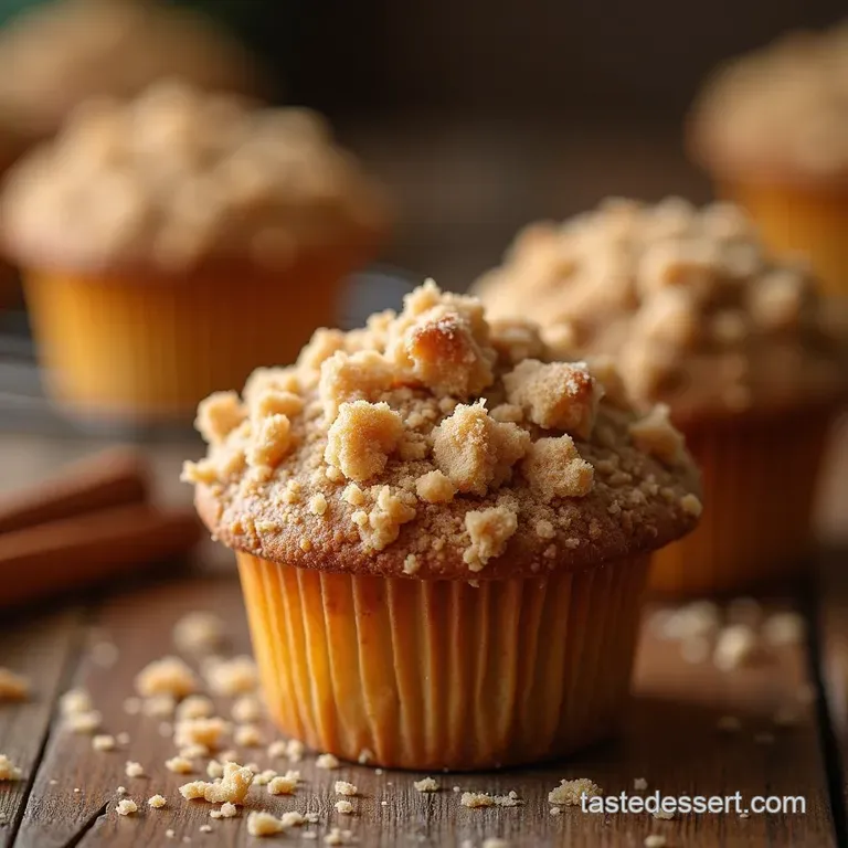 The Cozy Corner Ultimate Cinnamon Swirl Muffins with Brown Sugar Crumb Topping presentation