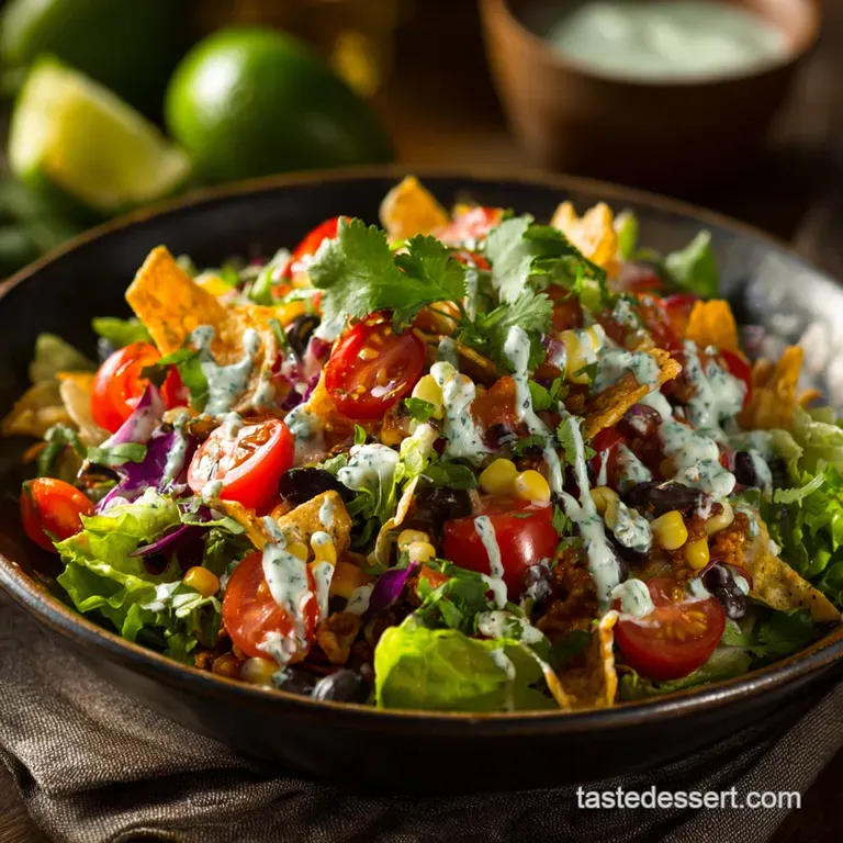 Ultimate Ground Beef Taco Salad with Creamy CilantroLime Dressing
