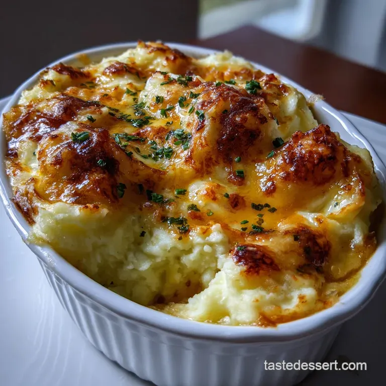 The Best Loaded Mashed Potatoes: Casserole presentation