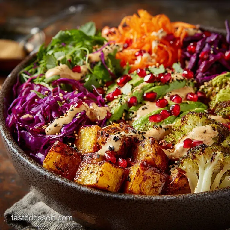 Buddha Bowl: Ultimate Rainbow Feast with Zesty Tahini Dressing