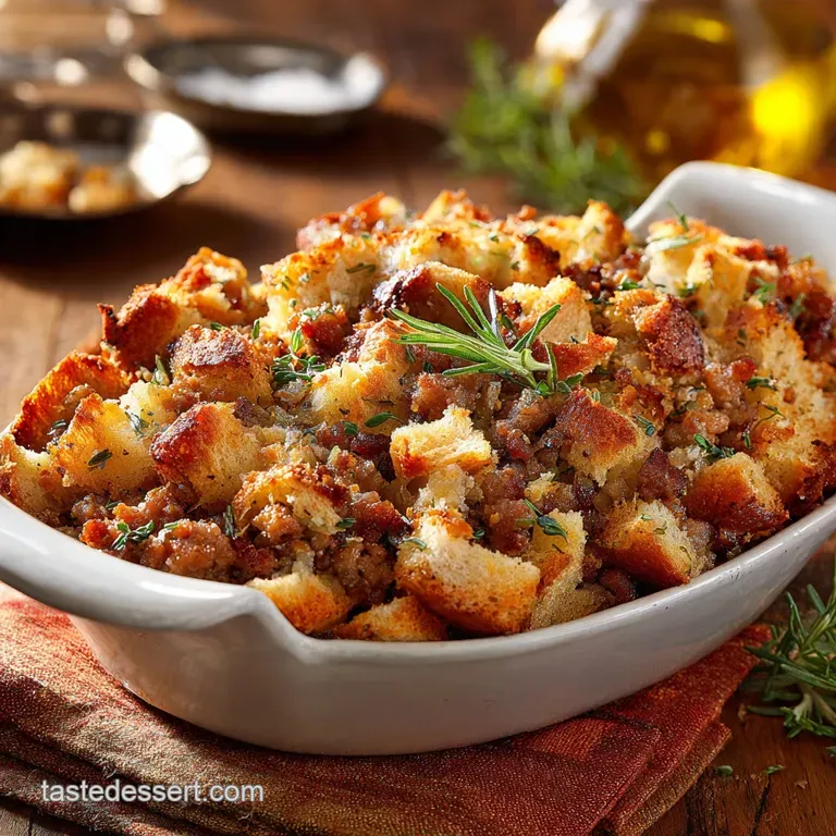 Sausage Stuffing Casserole: the Ultimate Sage and Thyme Holiday Side Dish presentation