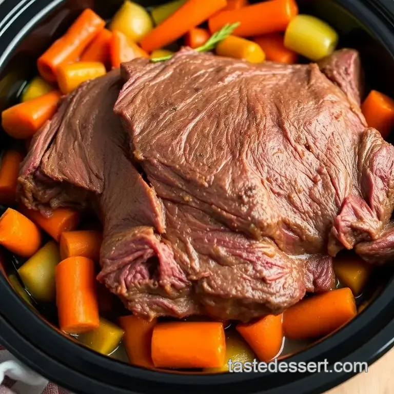 Ultimate Slow Cooker Rump Roast with Gravy presentation