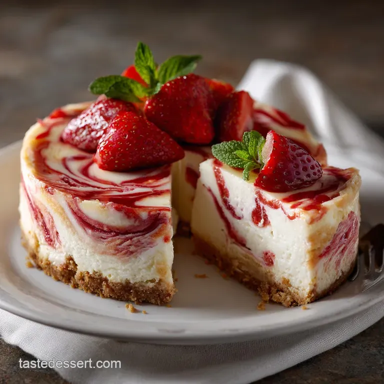 Strawberry Swirl Cheesecake: The Ultimate British-Style Baked Dessert