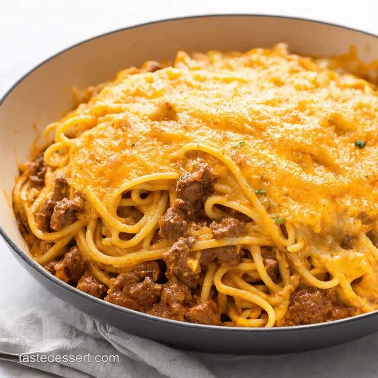Unbelievably Easy Cheesy Beef Baked Spaghetti KidApproved