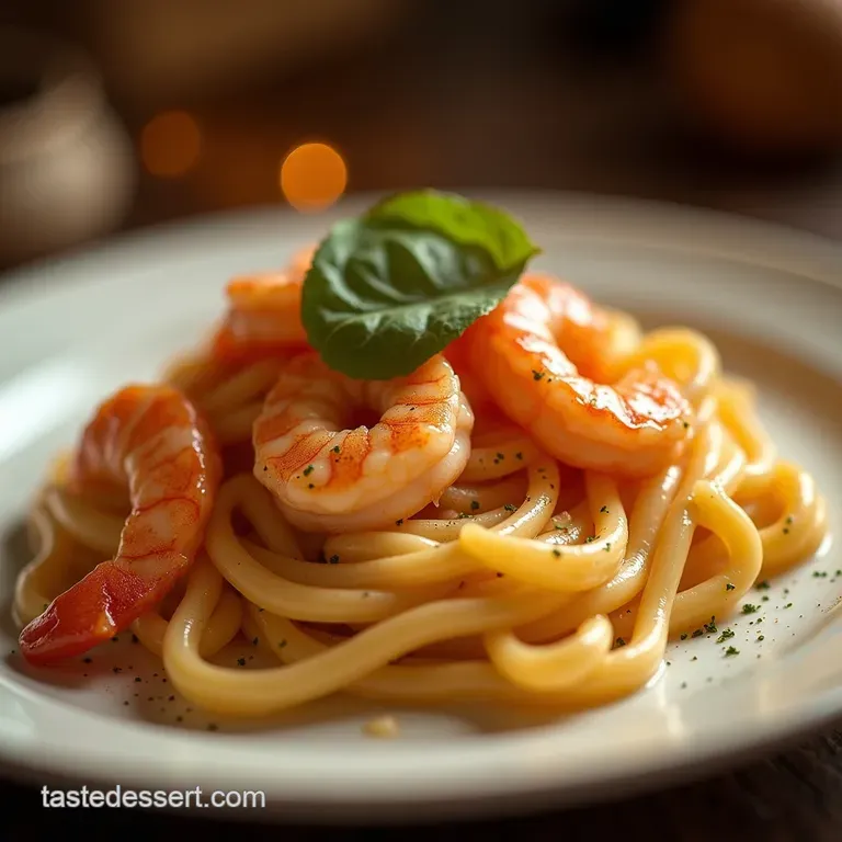 Velvet Harbour Shrimp Pasta Decadently Creamy Ready in Under 30 Minutes presentation