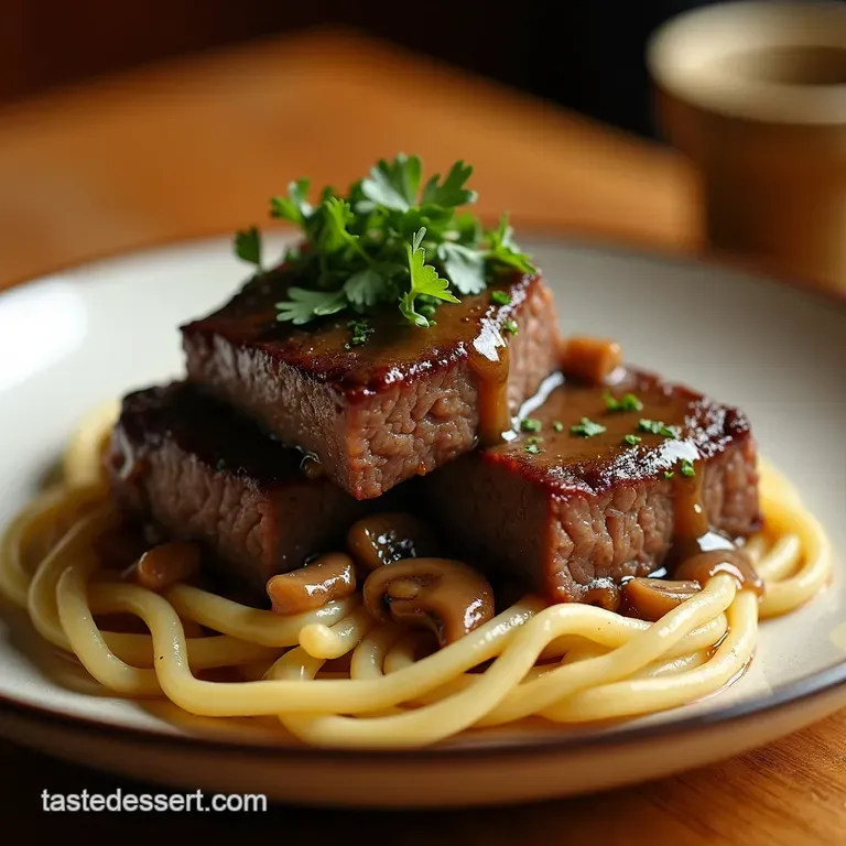 Venison Cube Steak with Creamy Mushroom Gravy presentation