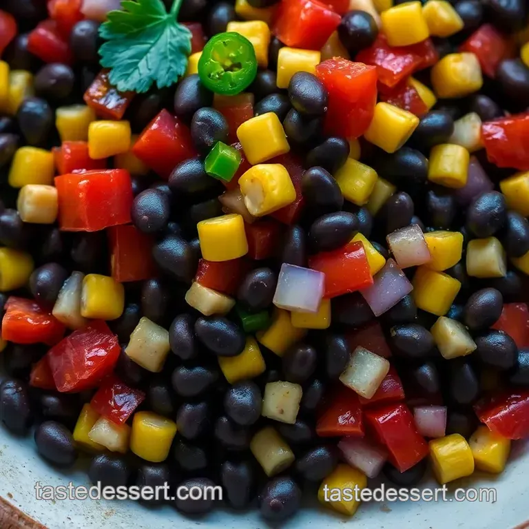 Vibrant Black Bean and Corn Salsa presentation
