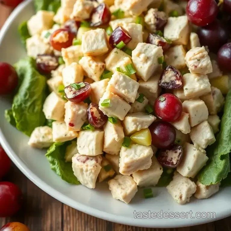 Waldorf Chicken Salad with Grapes and Toasted Almonds presentation