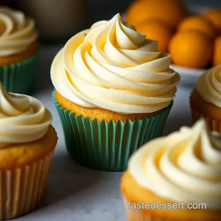 Whimsical Vanilla Bean Cupcakes with Colorful Buttercream presentation