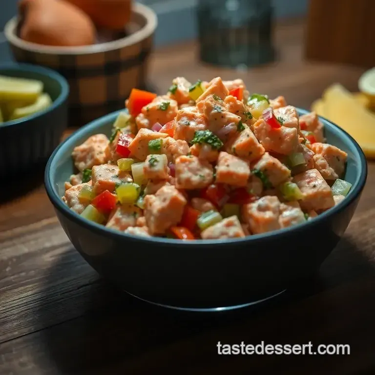 Zesty Canned Salmon Salad: a Quick and Tasty Delight presentation